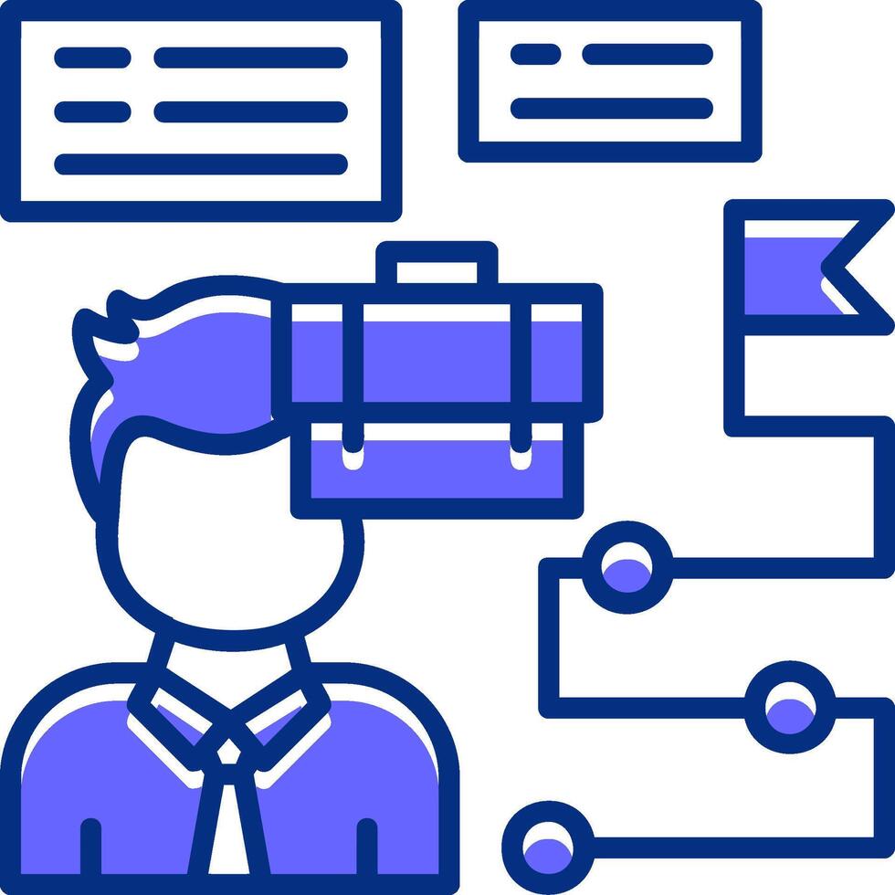 Career Path Filled Slip Style Icon vector