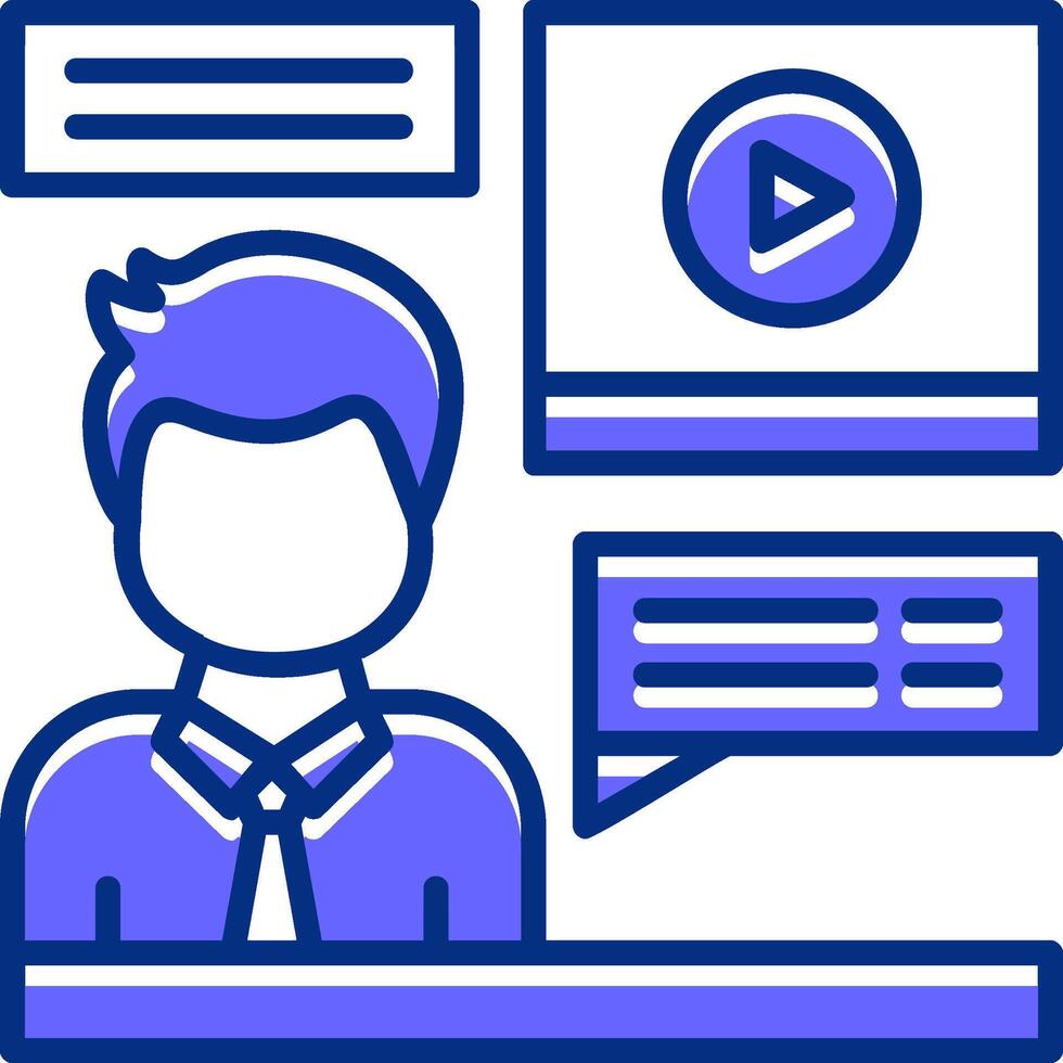 Interview Filled Slip Style Icon vector