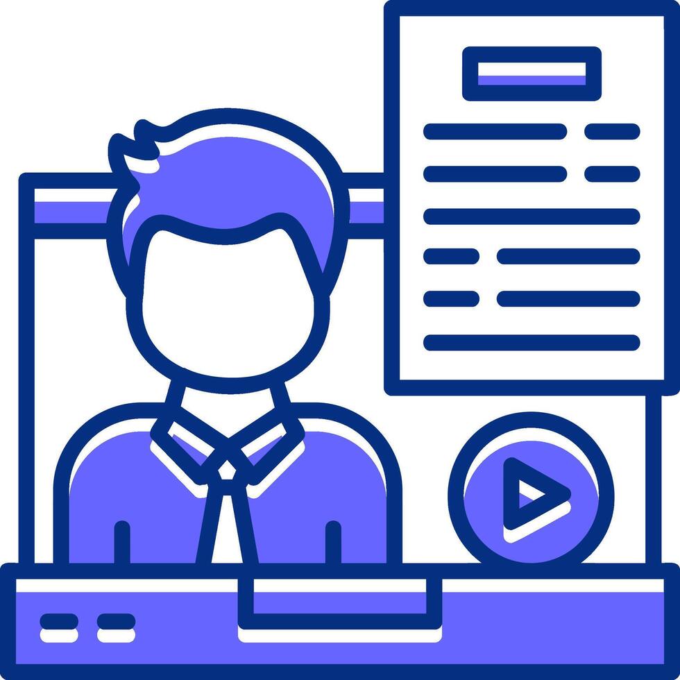 In-Person Interview Filled Slip Style Icon vector