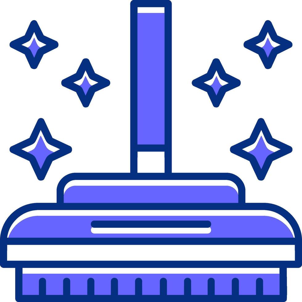Broom Filled Slip Style Icon vector