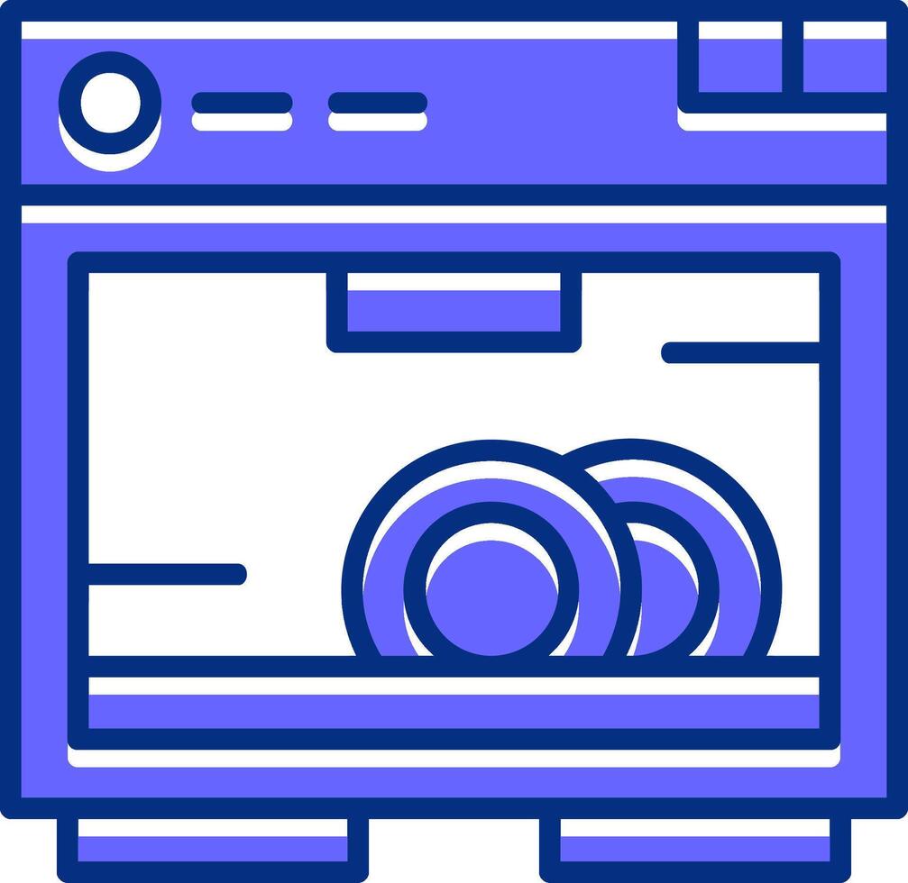 Dishwasher Filled Slip Style Icon vector