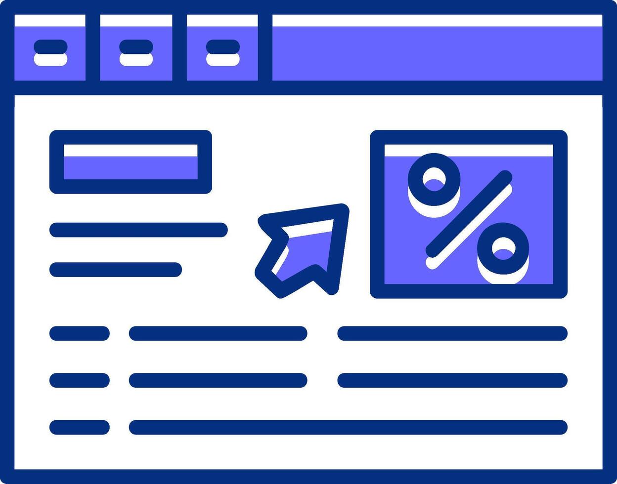 Click through rate Filled Slip Icon Style vector