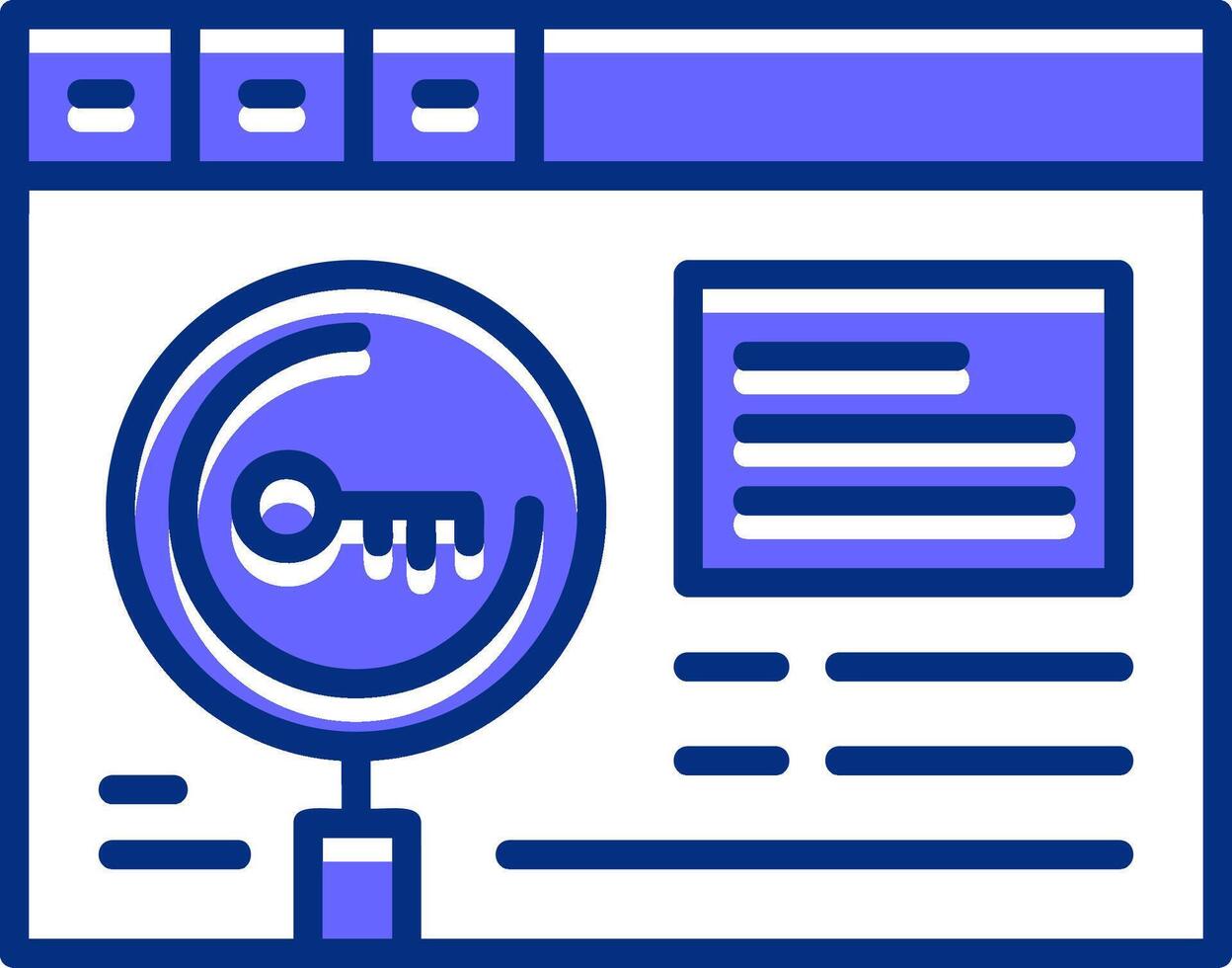 Keyword research Filled Slip Icon Style vector