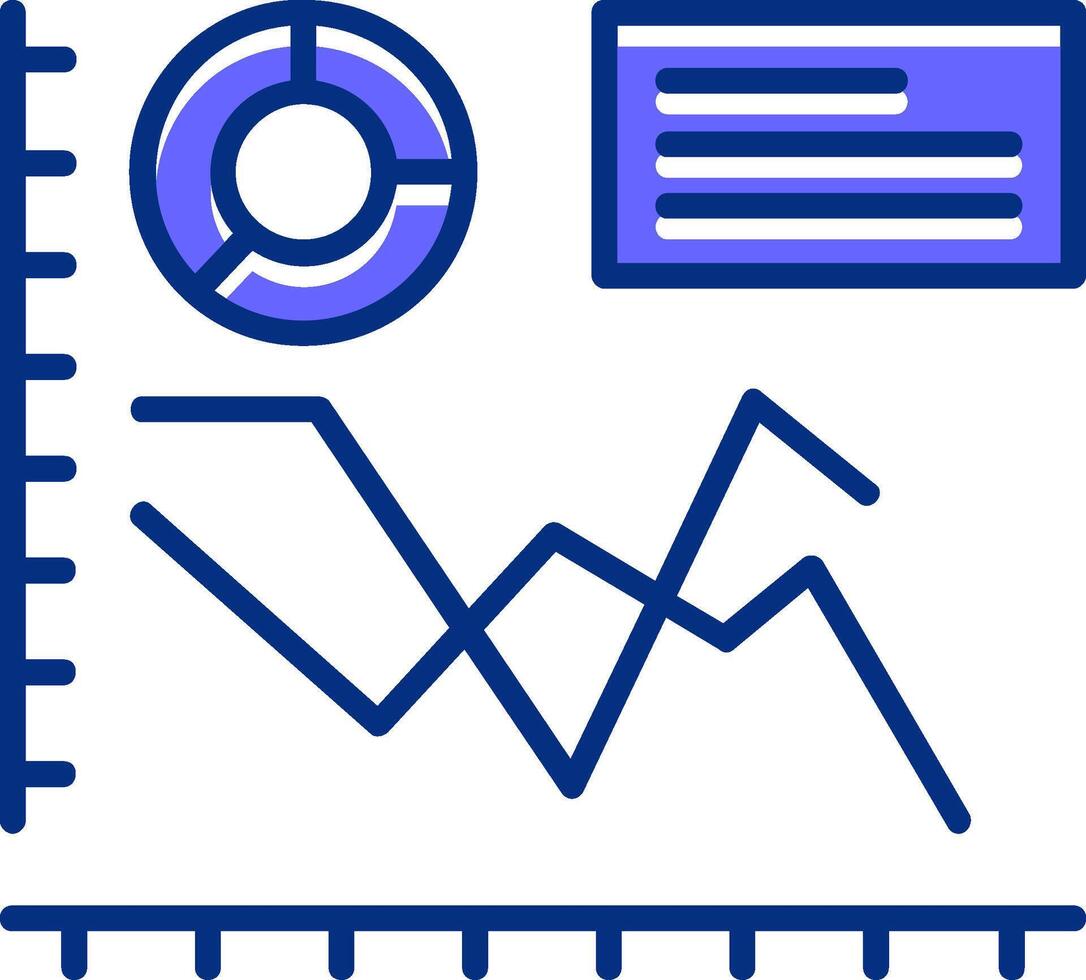 Line chart Filled Slip Icon Style vector