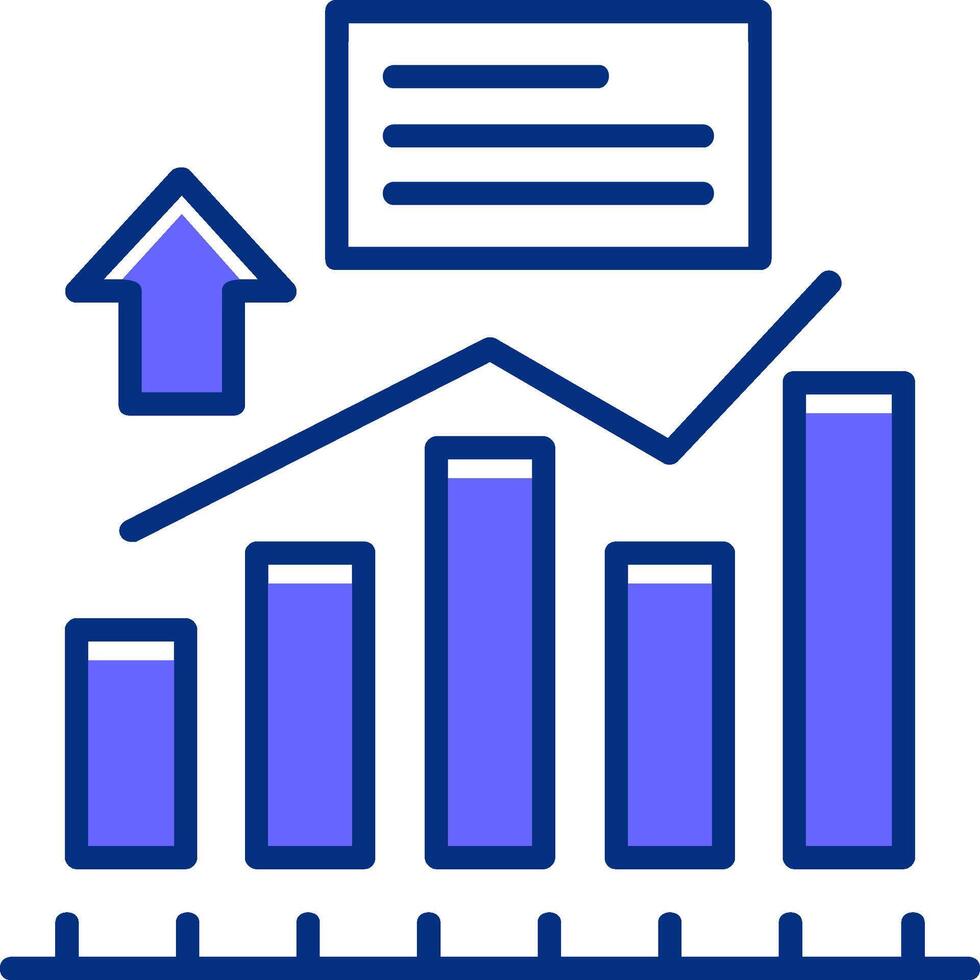 Bar chart Filled Slip Icon Style vector