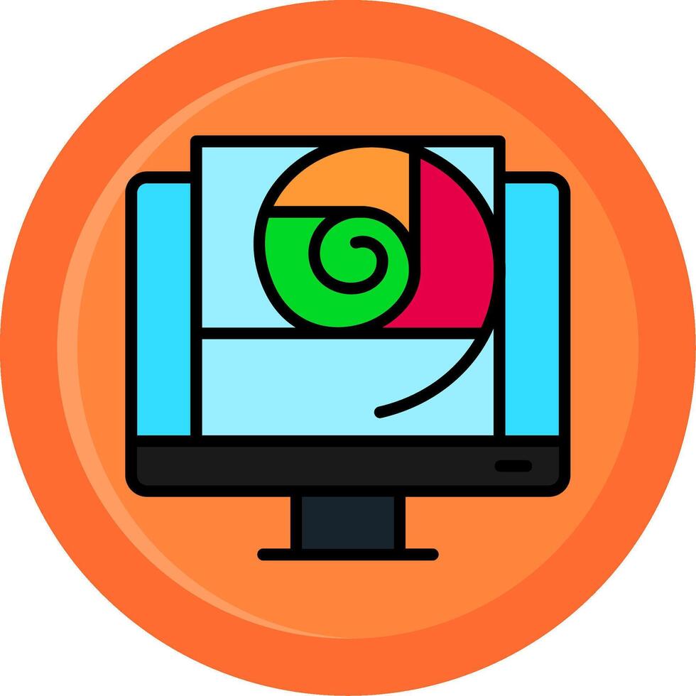 Golden Ration Line Filled Circle vector