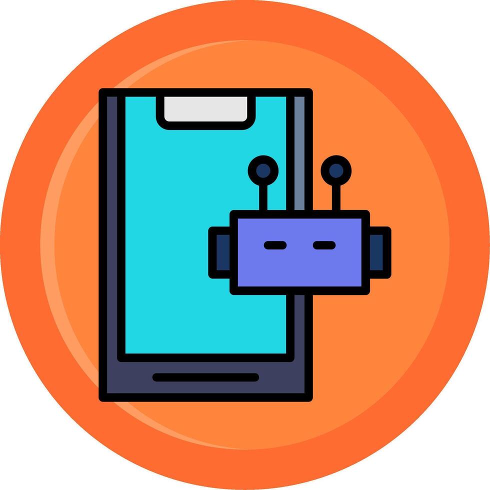 Smartphone Line Filled Circle vector