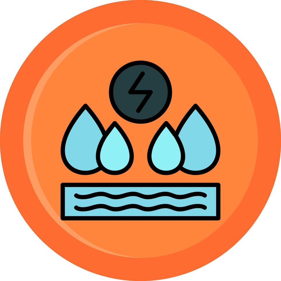 Hydroelectricity Line Filled Circle vector