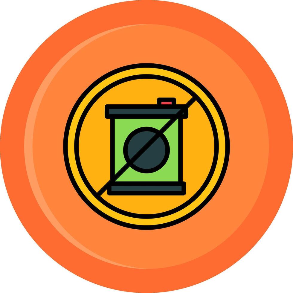 No Fossil Fuels Line Filled Circle vector