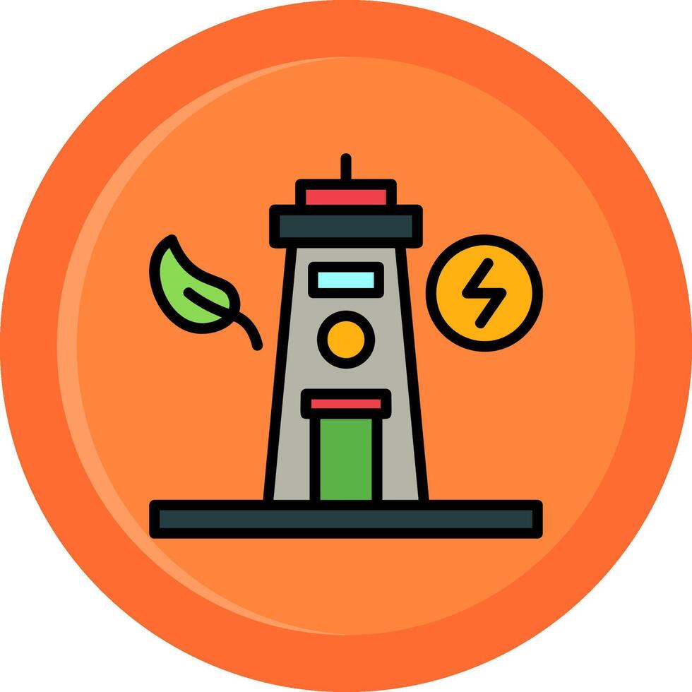 Tidal Power Line Filled Circle vector
