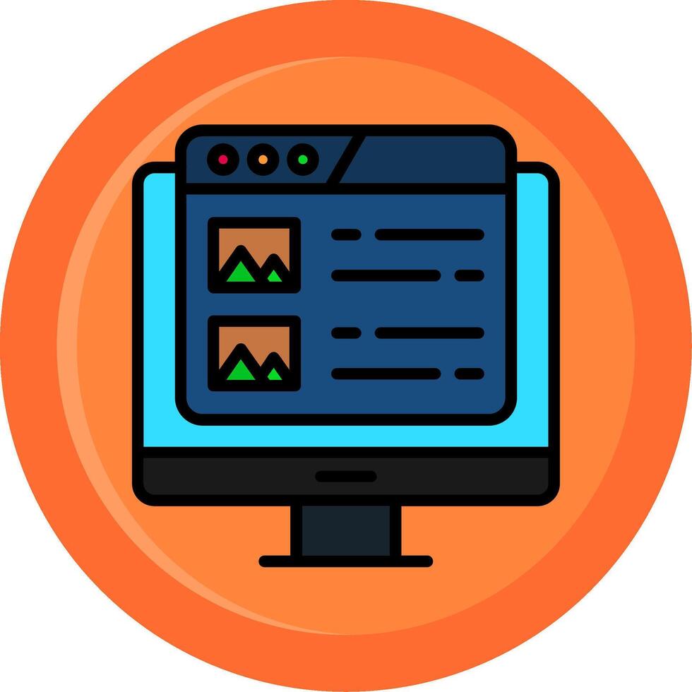 Landing Page Line Filled Circle vector