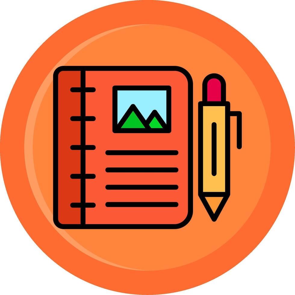 Diary Study Line Filled Circle vector