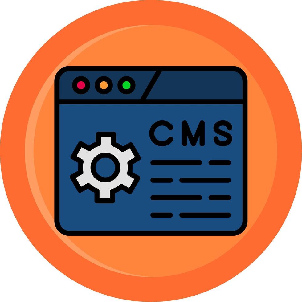 Content Management System Line Filled Circle vector