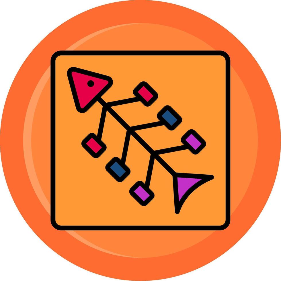 Fishbone Diagram Line Filled Circle vector