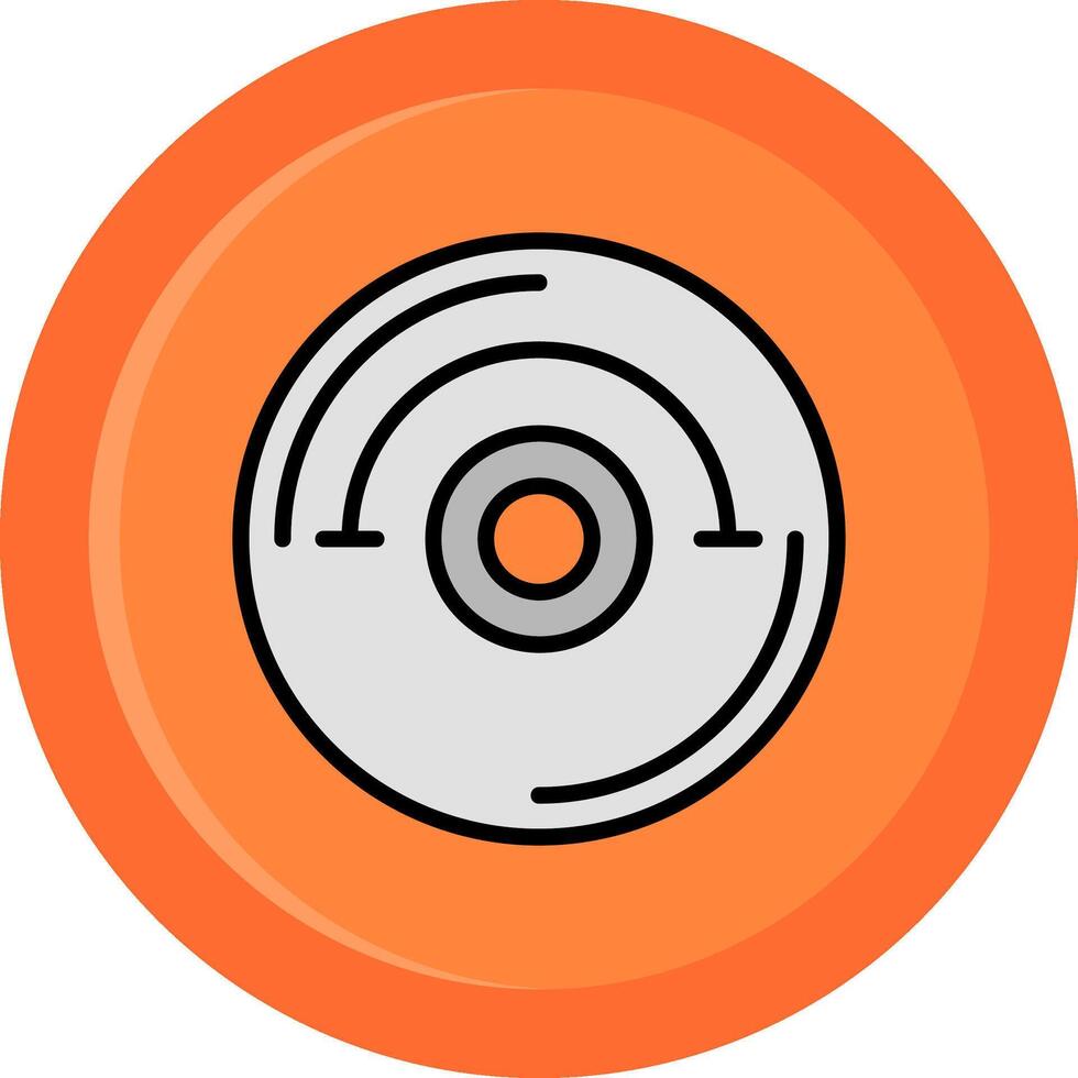 Compact Disc Line Filled Circle vector