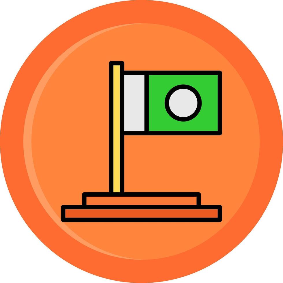 Flag Line Filled Circle vector