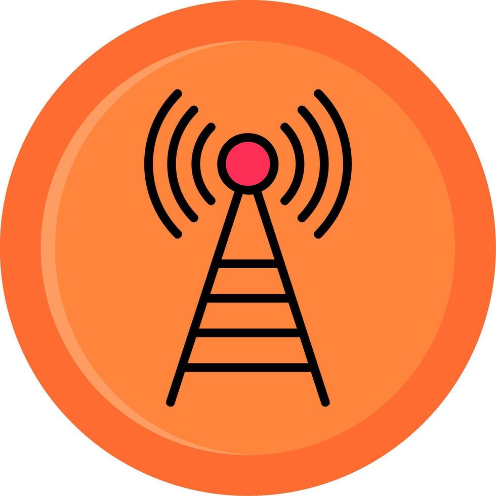 Broadcast Line Filled Circle vector