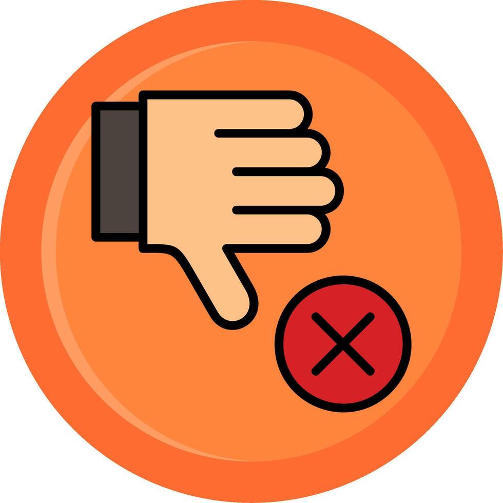 Dislike Line Filled Circle vector