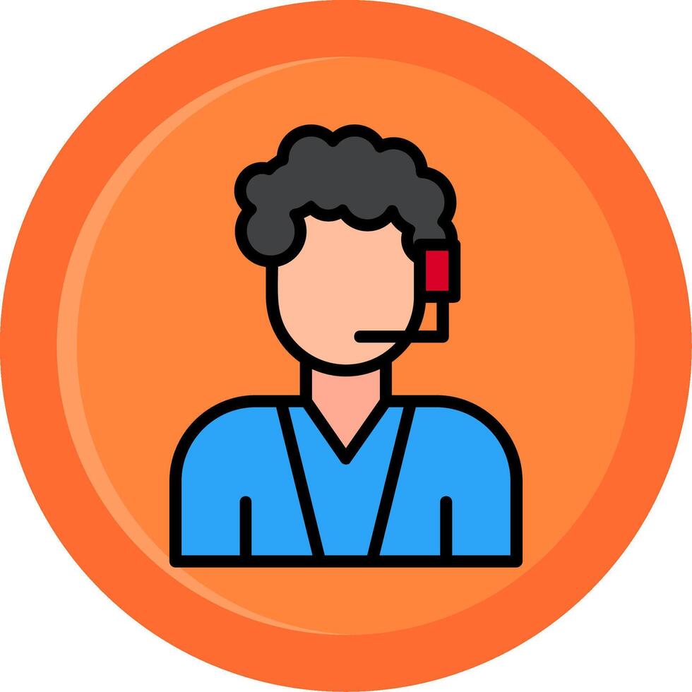 Customer Service Line Filled Circle vector