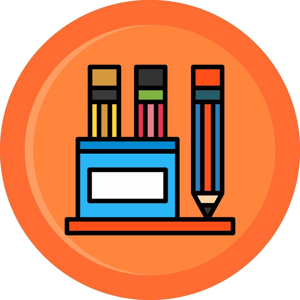 Pencil Case Line Filled Circle vector