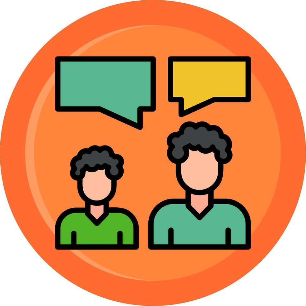 Discussion Line Filled Circle vector