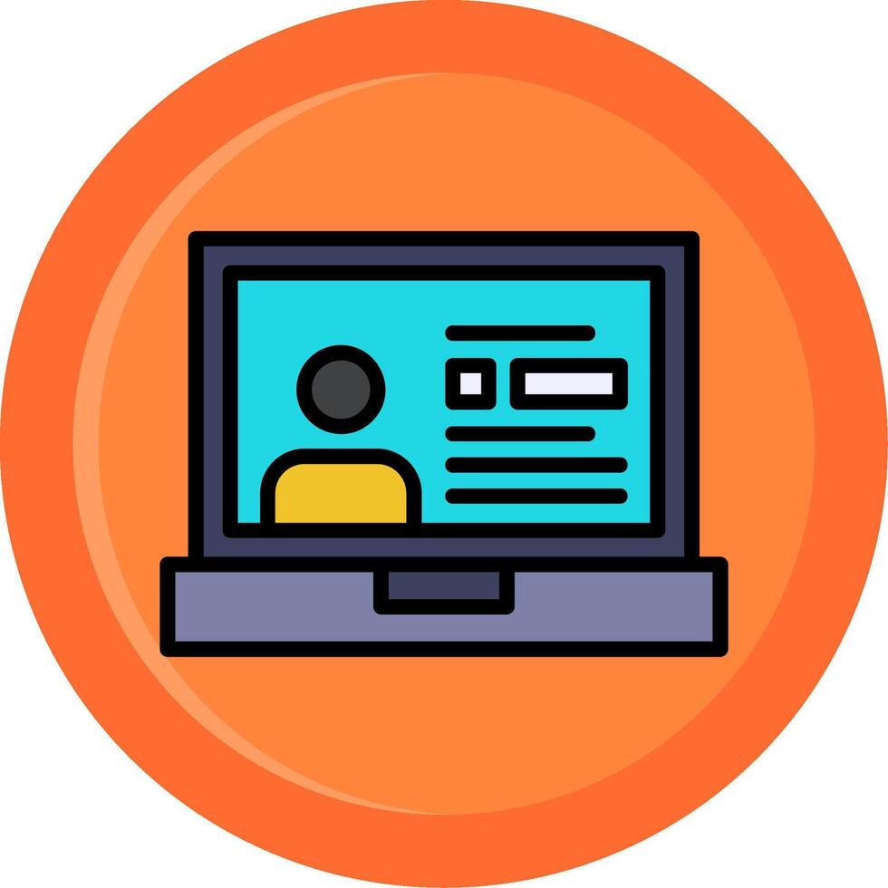 Profile Line Filled Circle vector