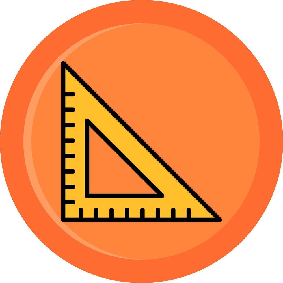 Triangular Ruler Line Filled Circle vector