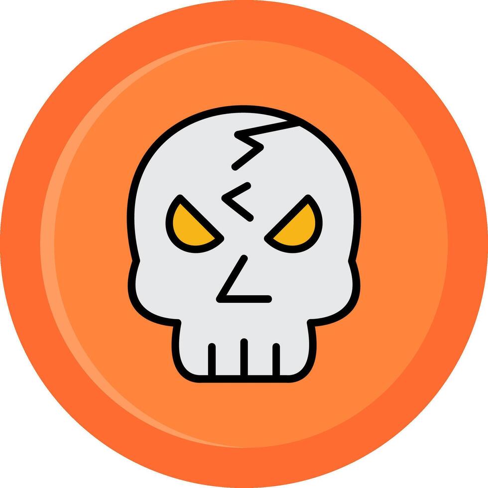Skull Line Filled Circle vector