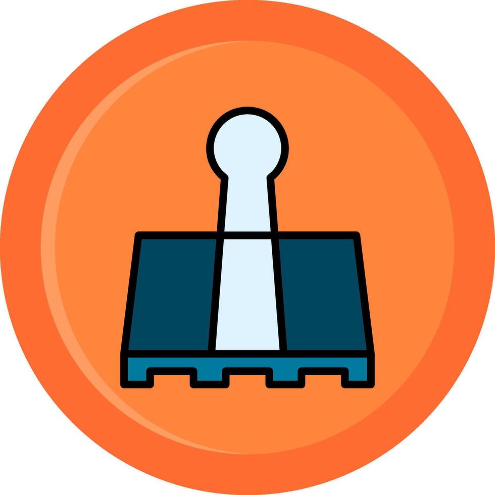 Binder Clip Line Filled Circle vector