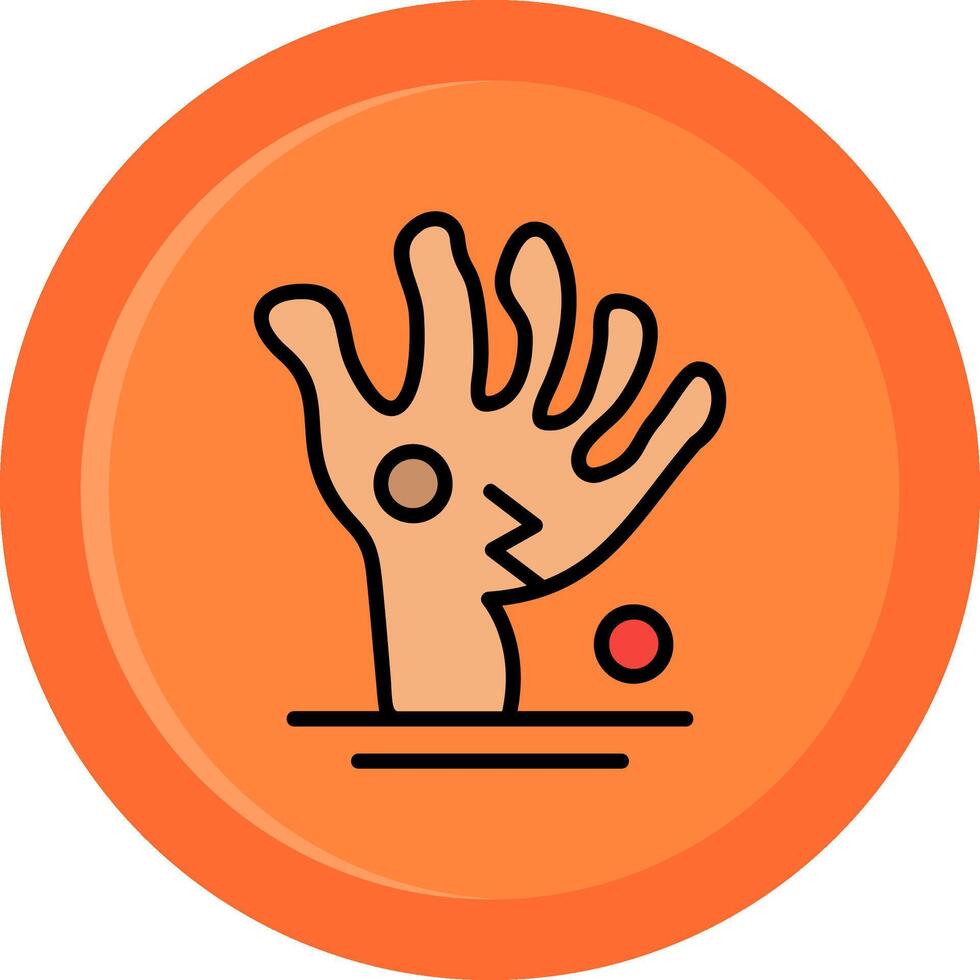 Scary Hand Line Filled Circle vector