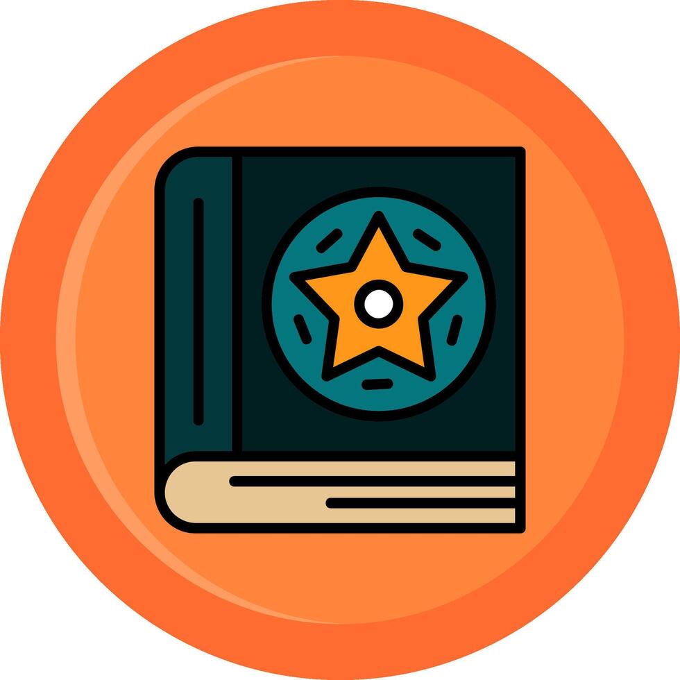 Spellbook Line Filled Circle vector