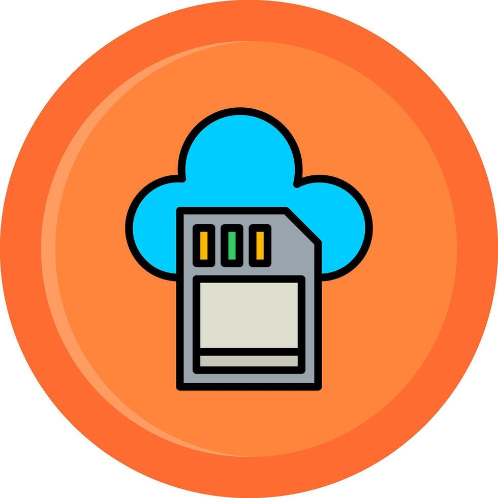 Cloud Storage Line Filled Circle vector