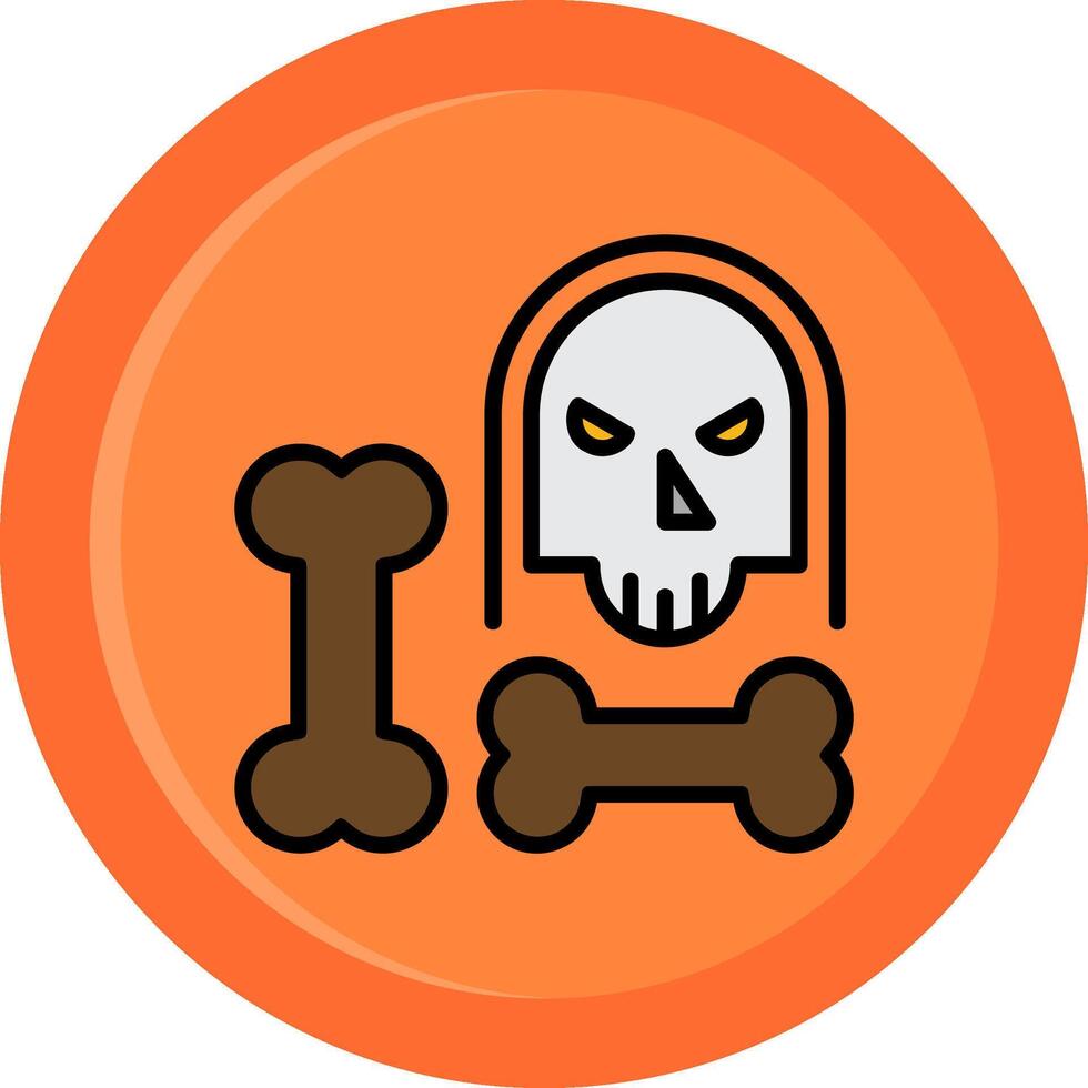 Bones Line Filled Circle vector