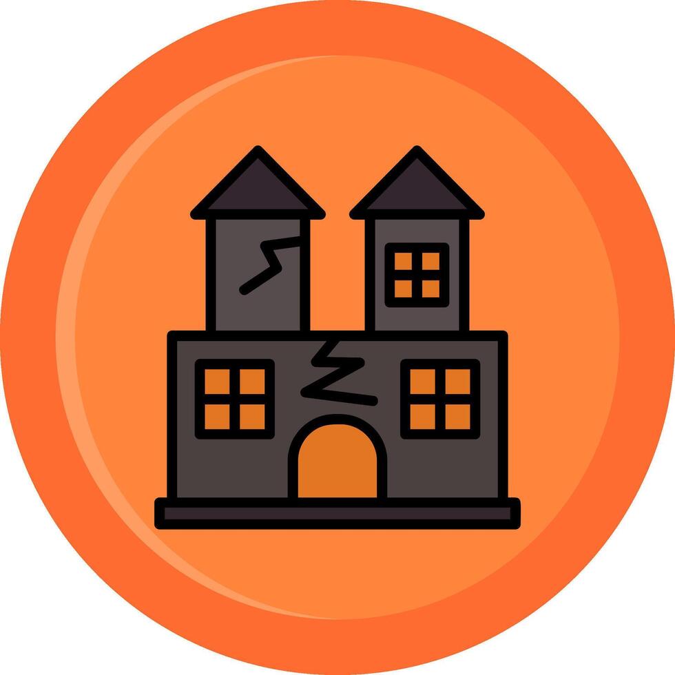 Ghost Castle Line Filled Circle vector