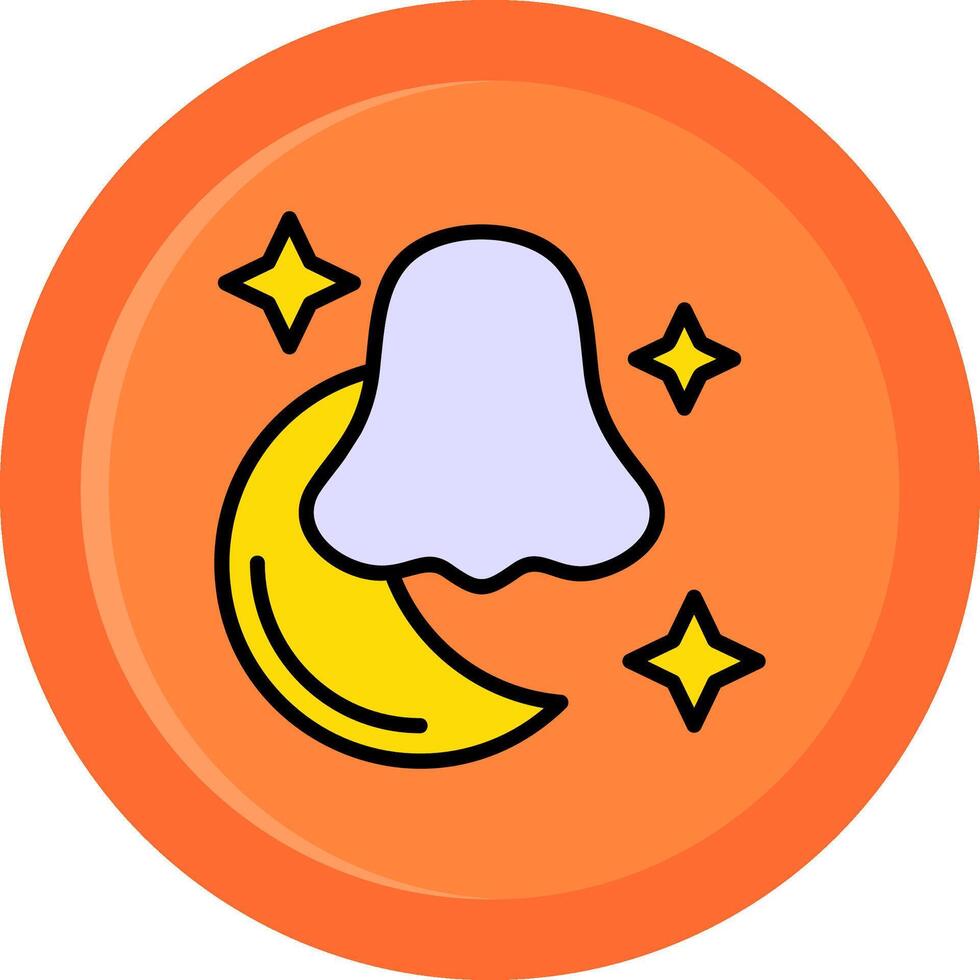 Halloween Moon Line Filled Circle vector