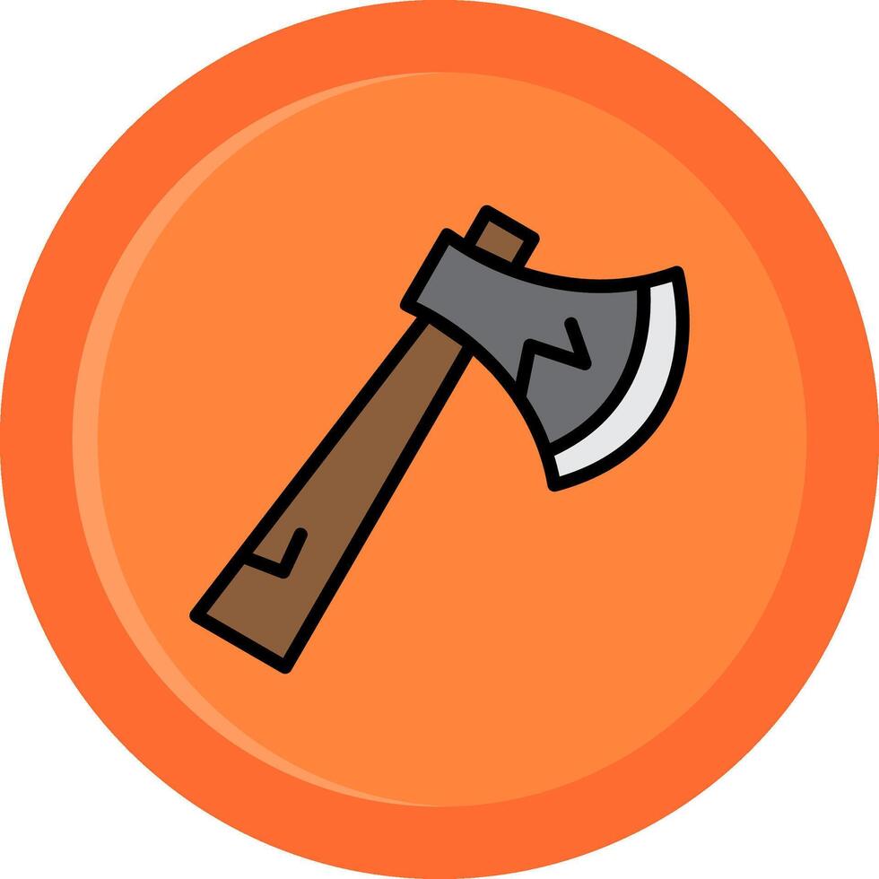 Halloween Axe Line Filled Circle vector