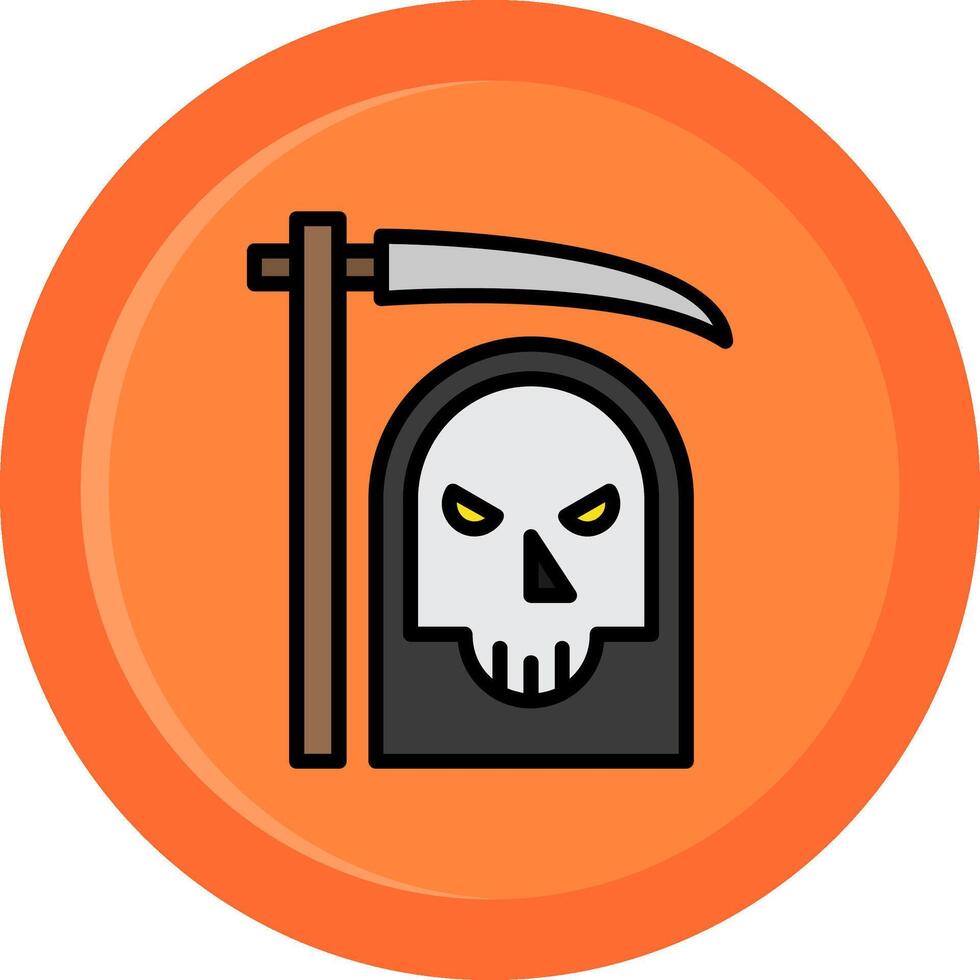 Grim Reaper Line Filled Circle vector