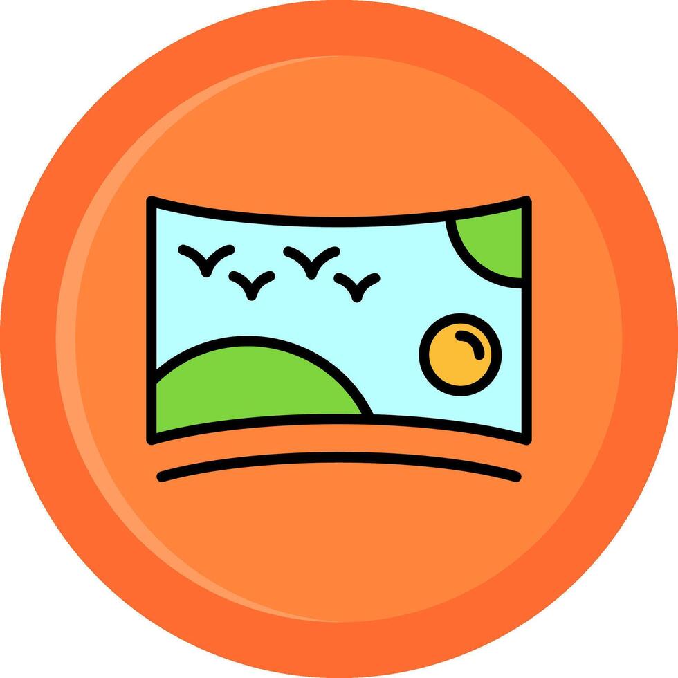 Panoramic Line Filled Circle vector