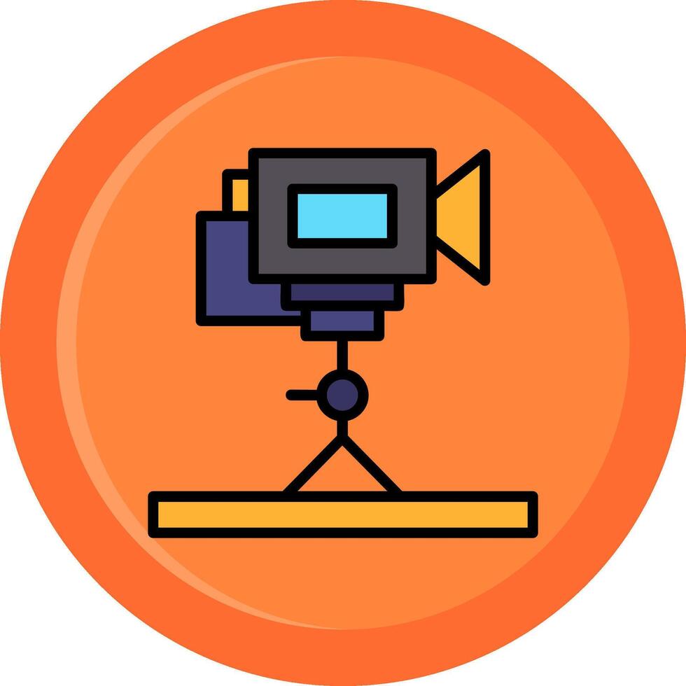 Tripod Camera Line Filled Circle vector