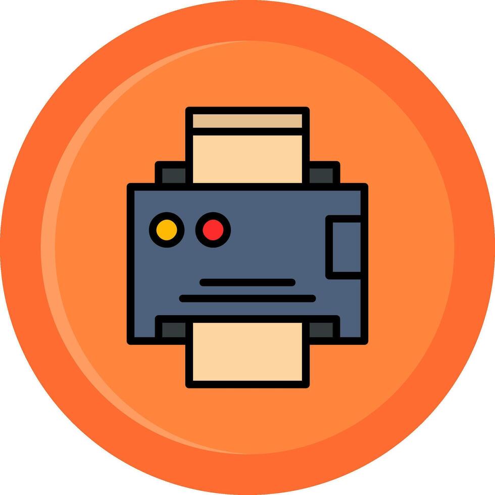 Printer Line Filled Circle vector
