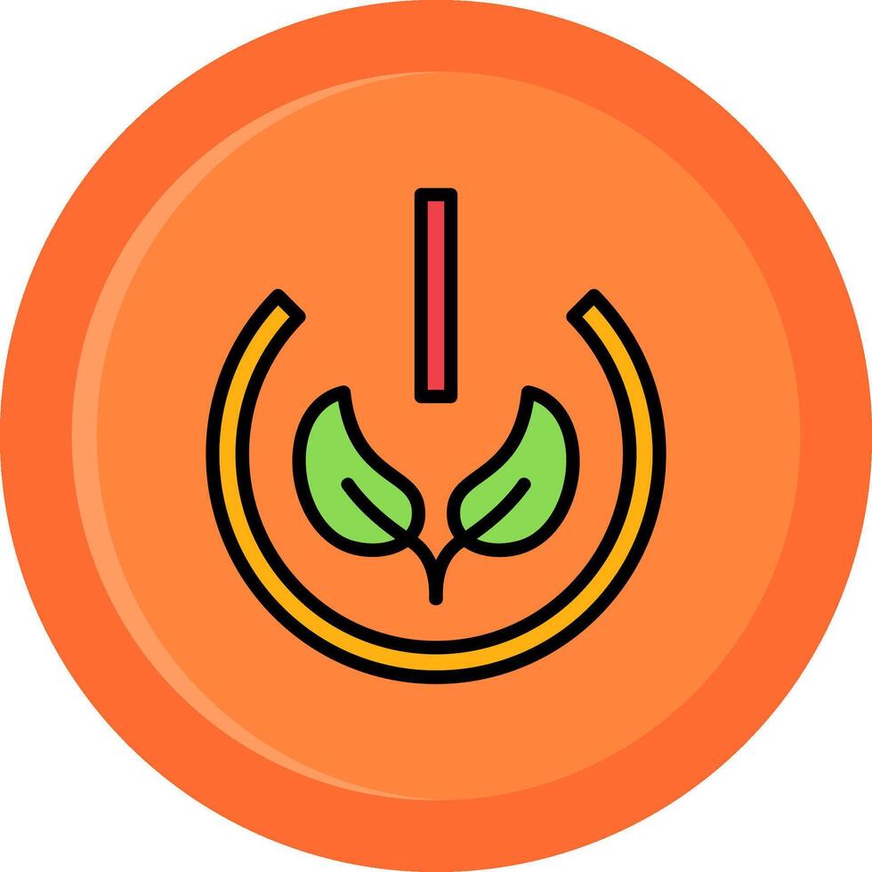 Eco Power Button Line Filled Circle vector