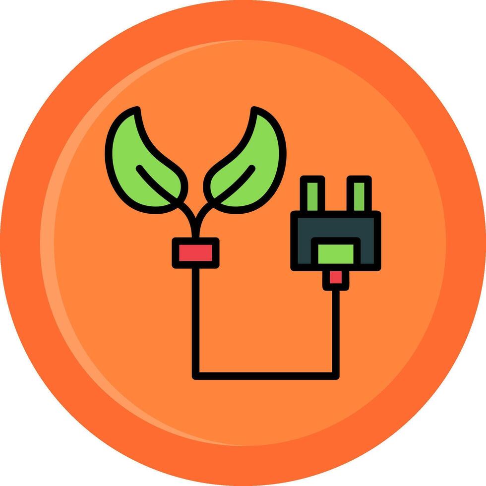 Eco Power Socket Line Filled Circle vector