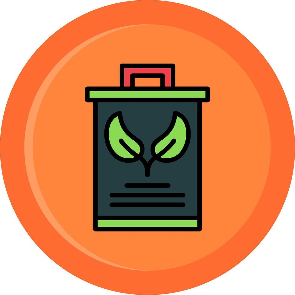 Eco Trash Bin Line Filled Circle vector