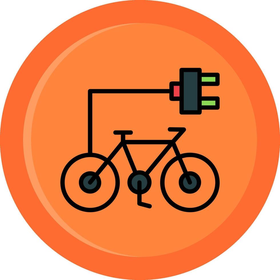 Electric Bike Line Filled Circle vector