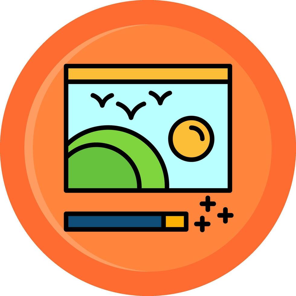 Photo Editing Line Filled Circle vector