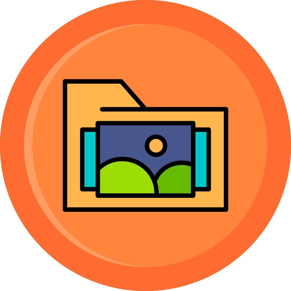 Images Folder Line Filled Circle vector