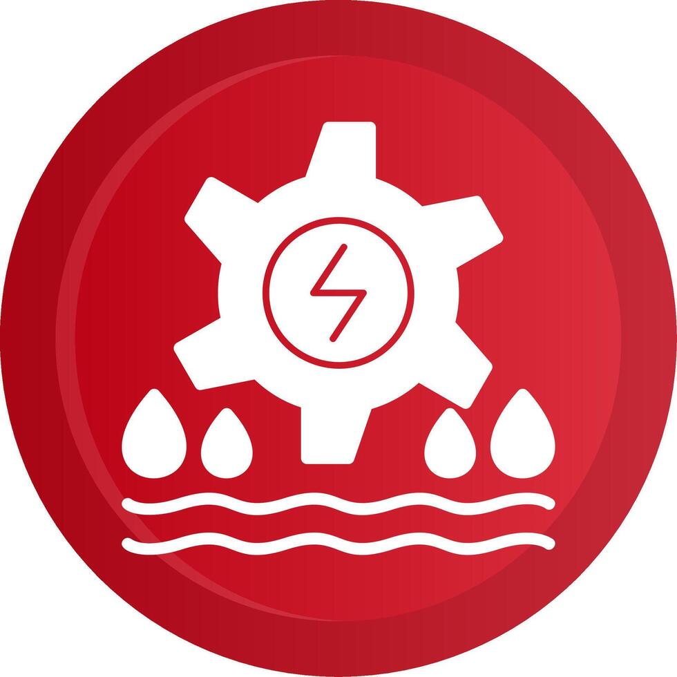 Hydro Power Glyph Gradient Button vector