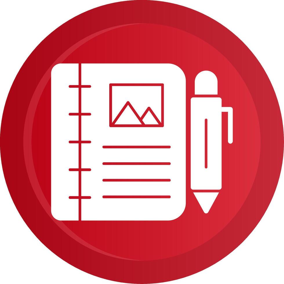 Diary Study Glyph Gradient Button vector