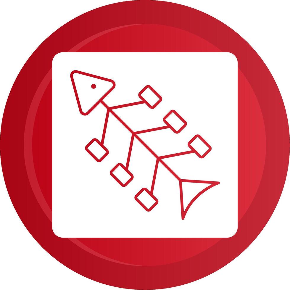 Fishbone Diagram Glyph Gradient Button vector