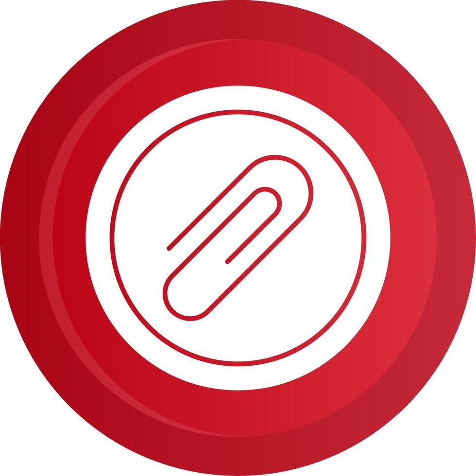 Paper Clip Glyph Gradient Button vector